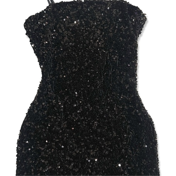 Forever 21 Black Sequin Mini Cocktail Party Dress | Bodycon Sleevless | NWT - Picture 4 of 6